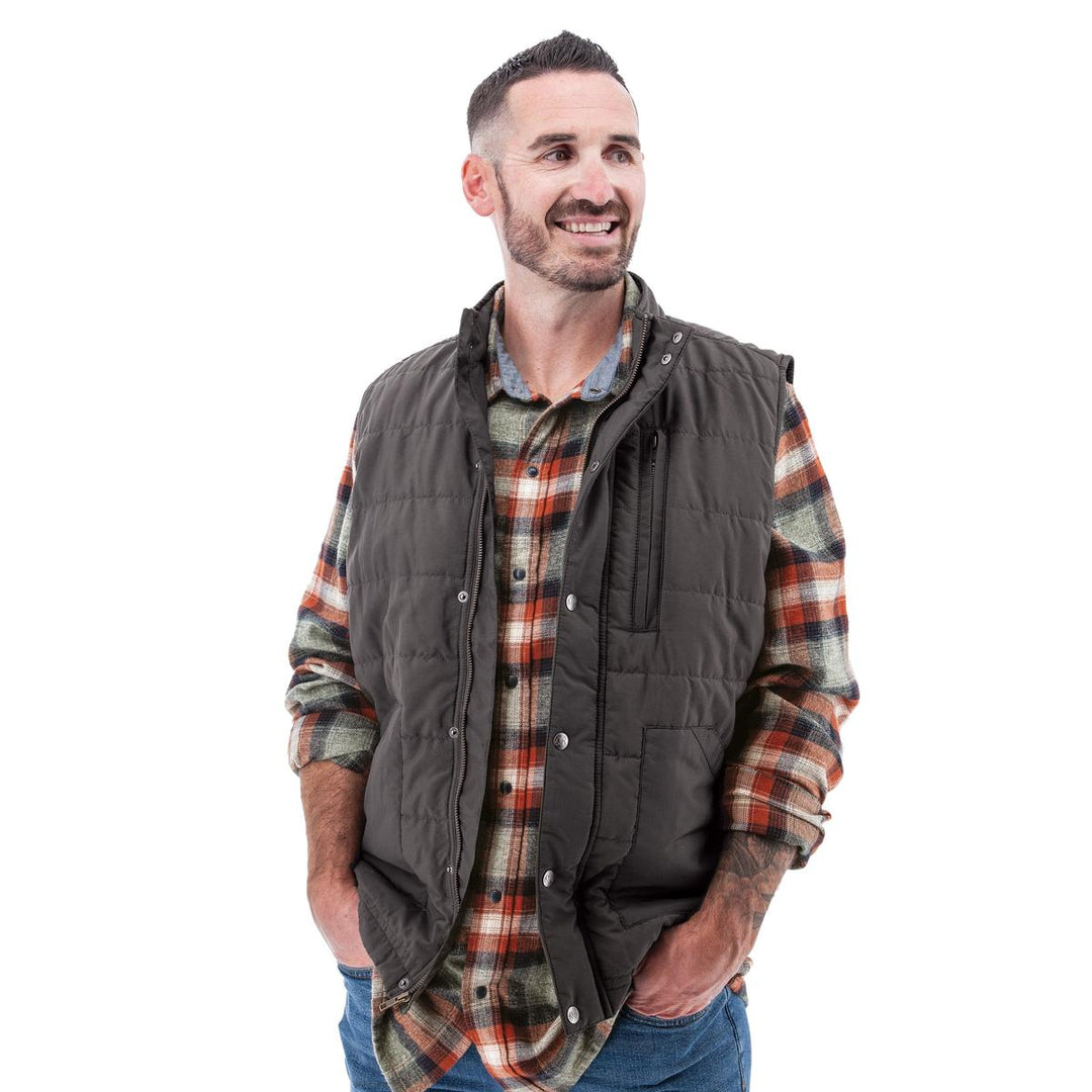 Jameson Recycled Quilted Vest - Smoke