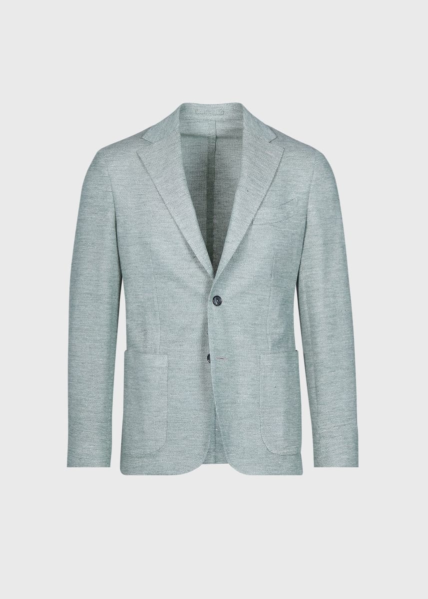 Garment Dyed Basket Weave Jacket - Mint