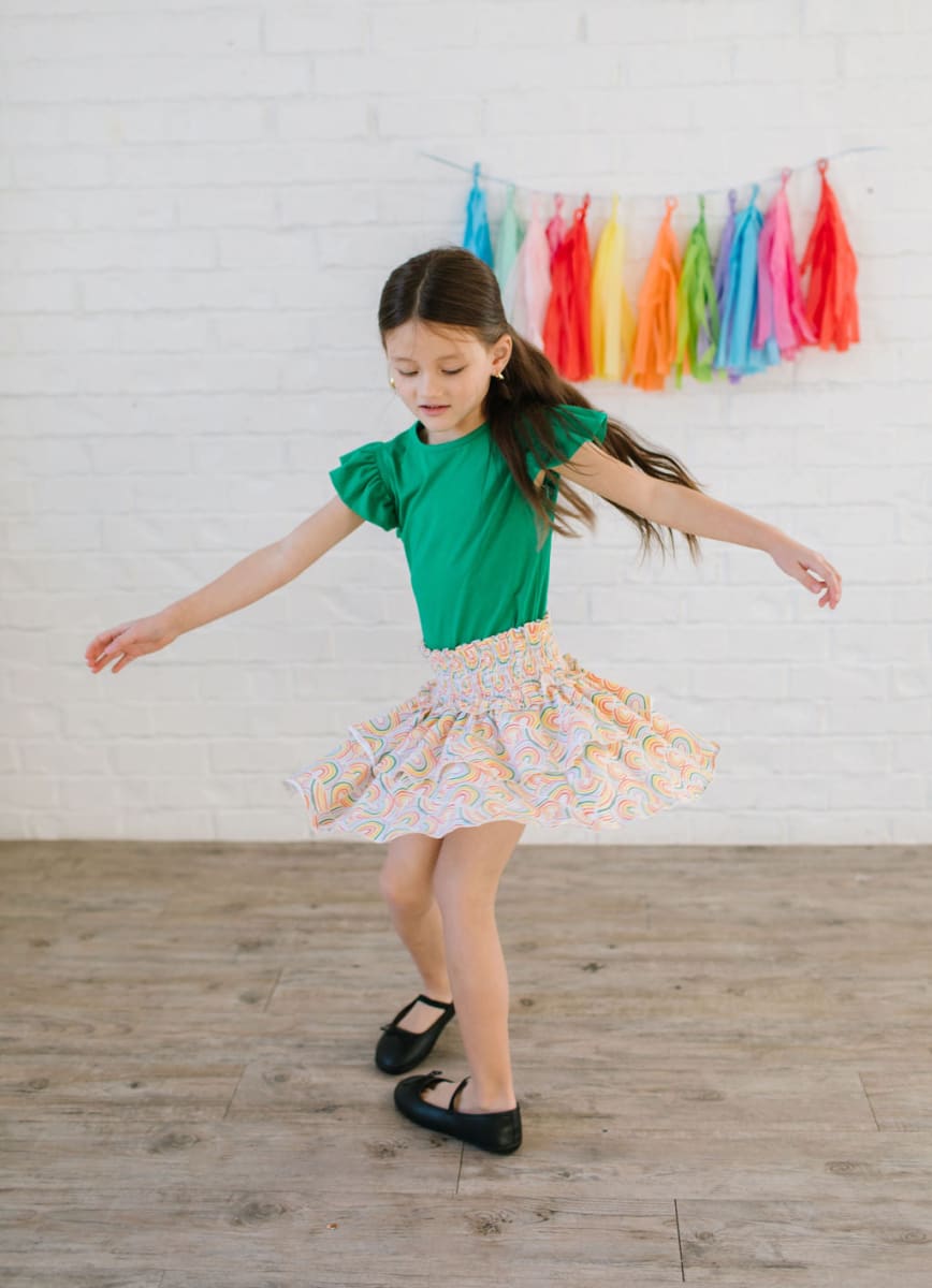 Ruffle Skirt - Primary Rainbow