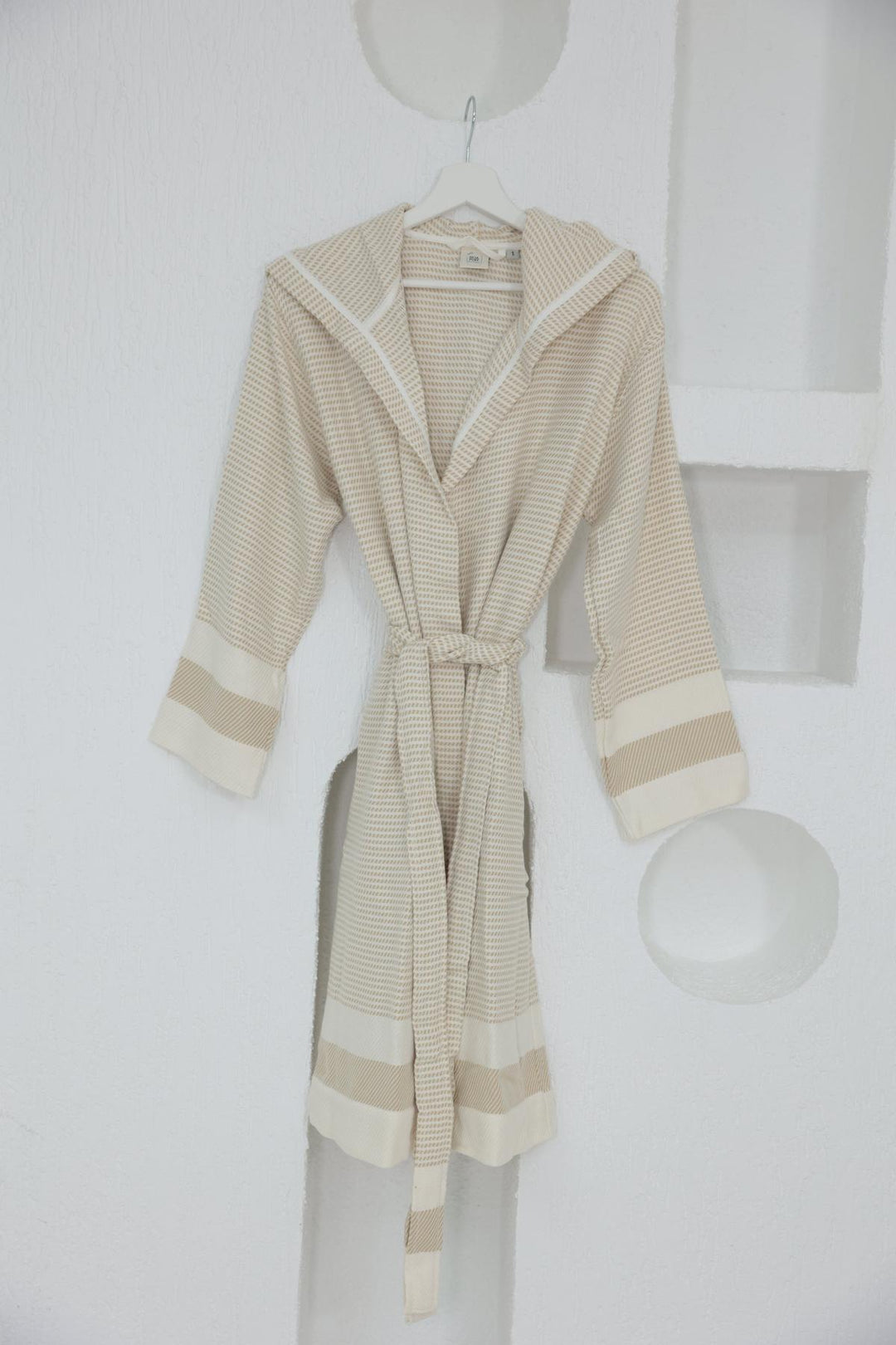 Cotton Yellow & White Bathrobe