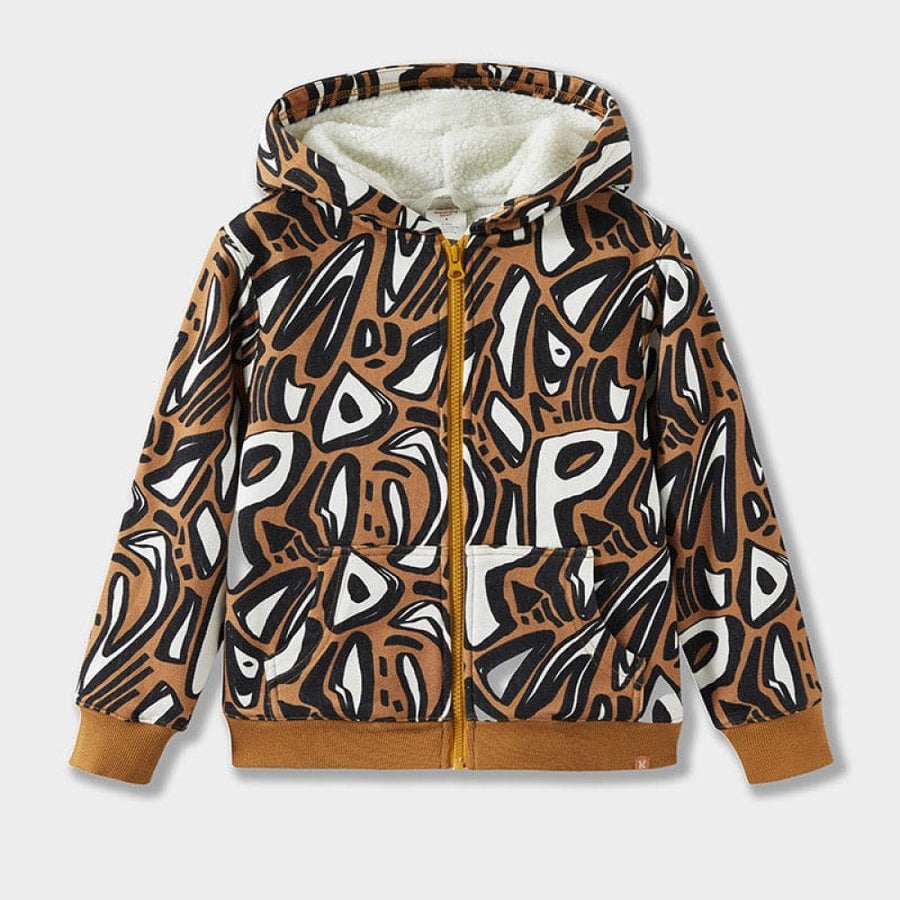 Abstract Alphabet Zip Hoodie - Zip-up Sweatshirt