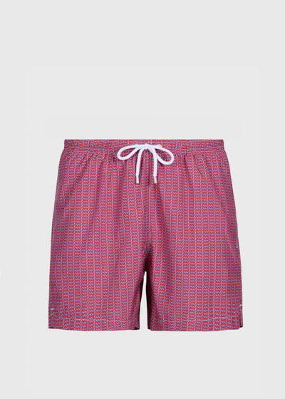 Abstract Circle Swim Trunk - Red - Swim Trunk