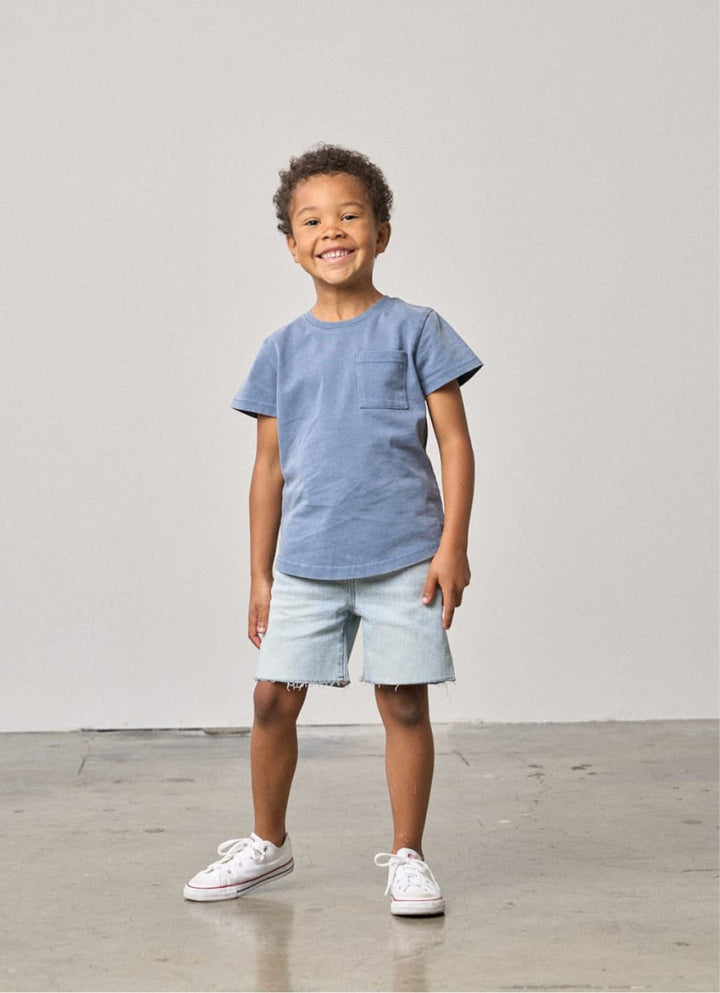 Acid Wash Pocket Tee - Navy - T-shirt