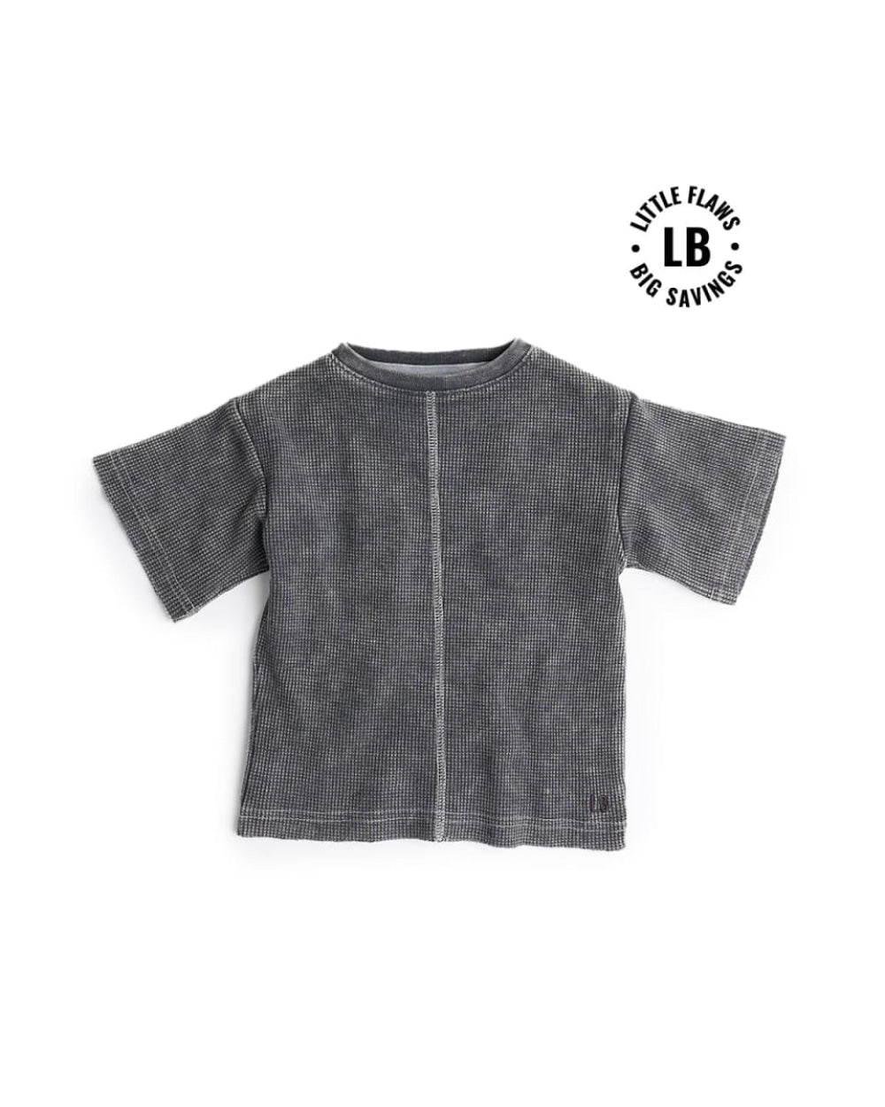 Acid Wash Waffle Tee - Black - T-shirt