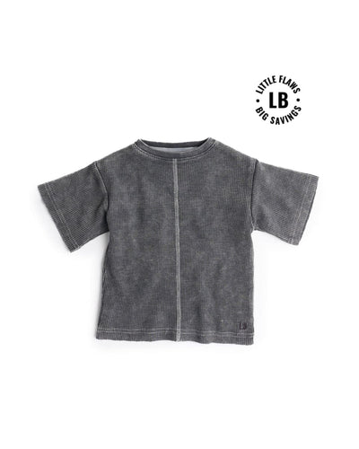 Acid Wash Waffle Tee - Black - T-shirt