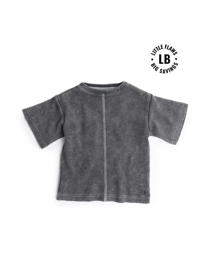 Acid Wash Waffle Tee - Black - T-shirt