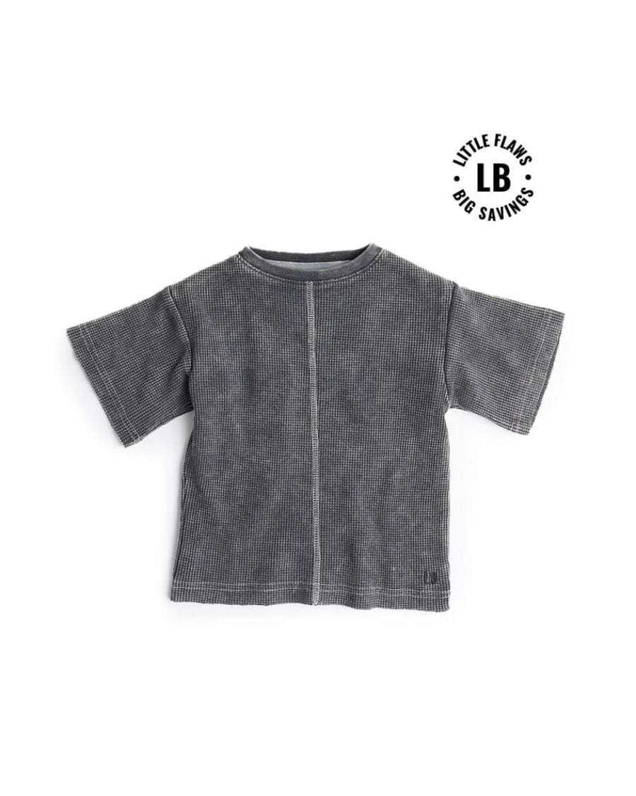 Acid Wash Waffle Tee - Black - T-shirt