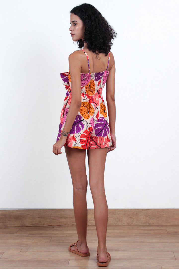 Harlow Romper - Multi Leaf