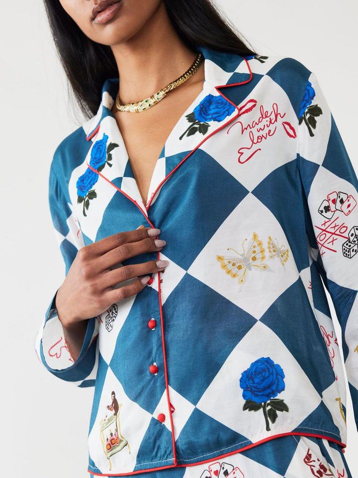 PJ Party Set - Navy Love & Party Check