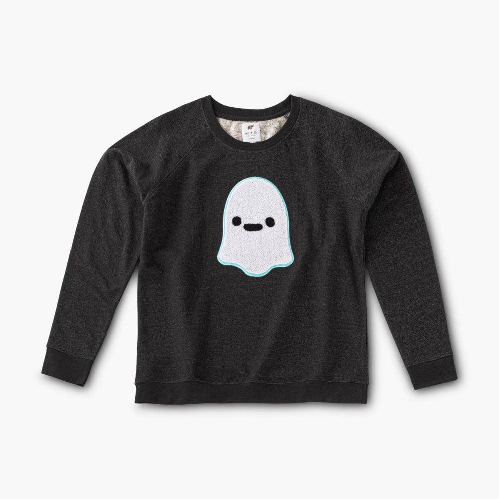 Adult Embroidered Crewneck Sweatshirt - Friendly Ghost - Crewneck Sweatshirt