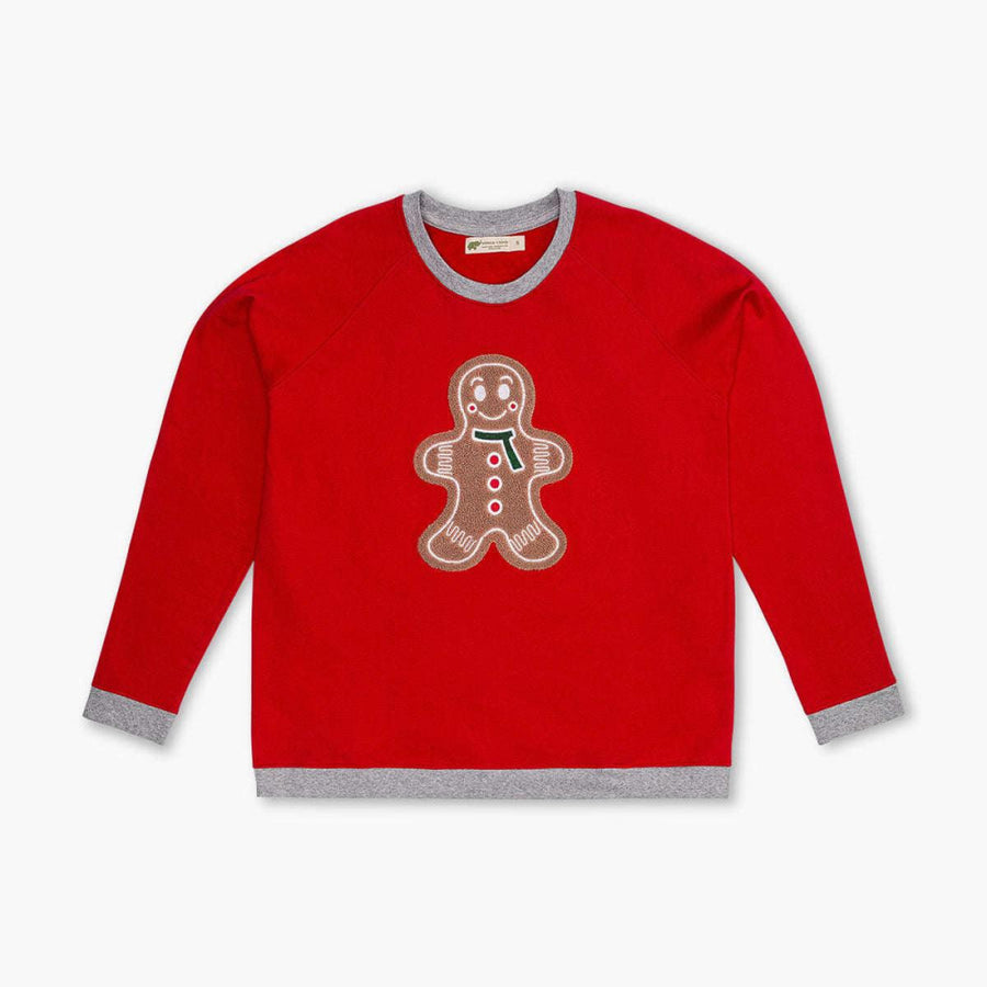 Adult Embroidered Crewneck Sweatshirt - Gingerbread Cookie - S - Crewneck Sweatshirt