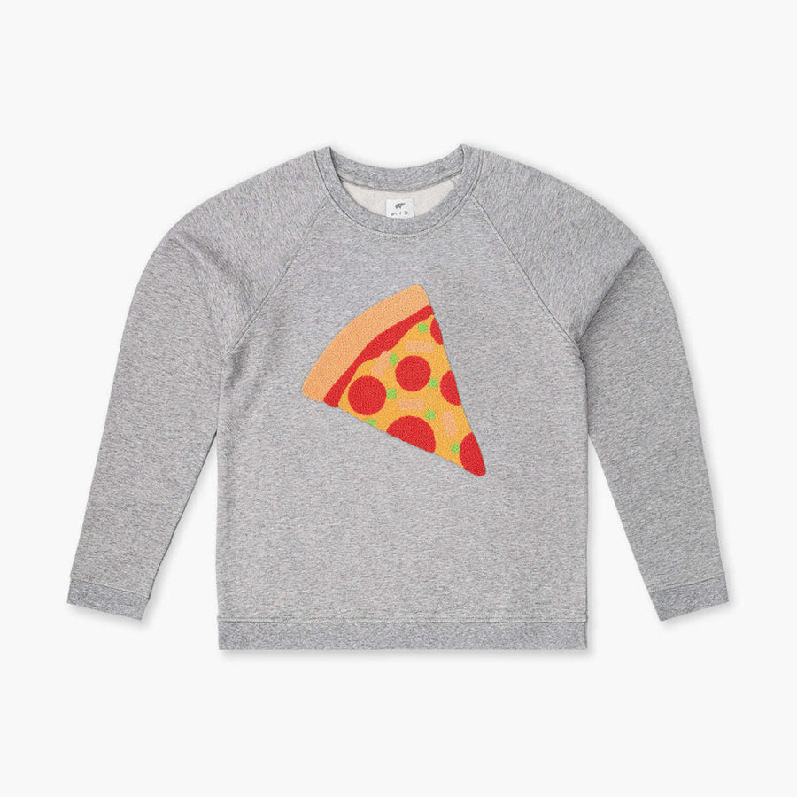 Adult Embroidered Crewneck Sweatshirt - Pizza Party - Crewneck Sweatshirt