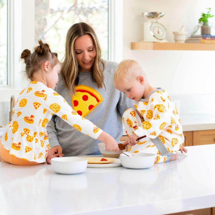 Adult Embroidered Crewneck Sweatshirt - Pizza Slice - Crewneck Sweatshirt
