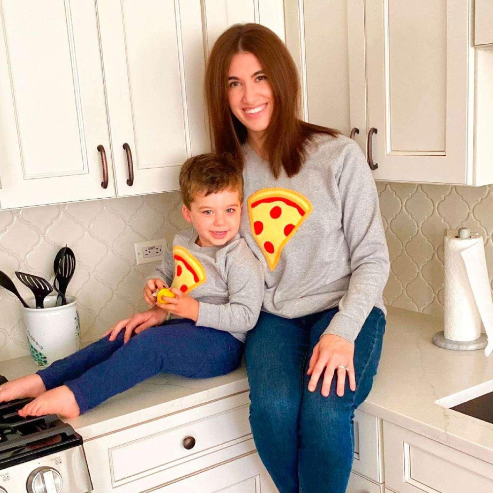 Adult Embroidered Crewneck Sweatshirt - Pizza Slice - Crewneck Sweatshirt