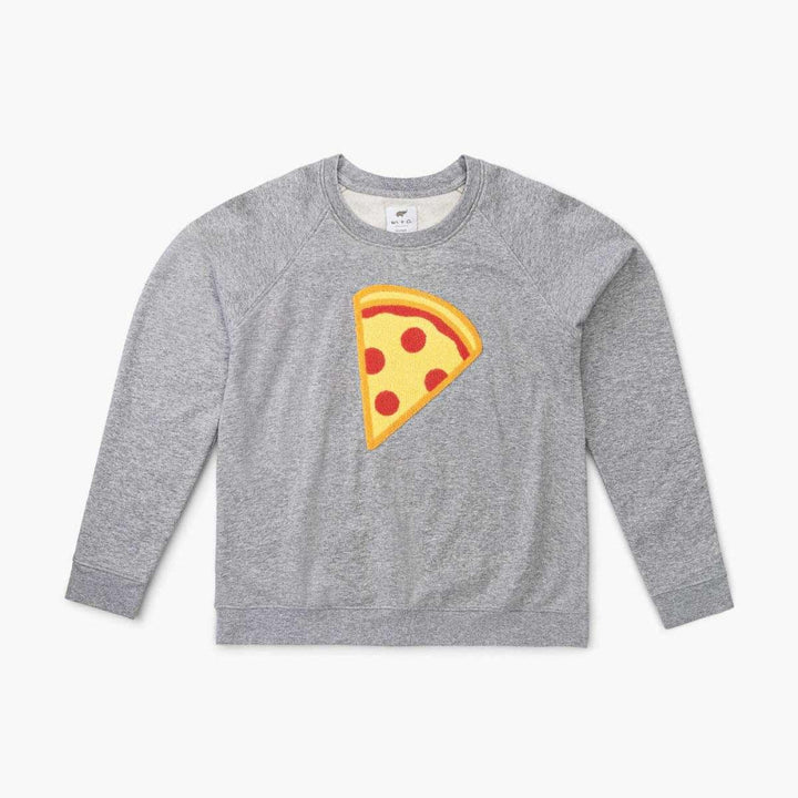 Adult Embroidered Crewneck Sweatshirt - Pizza Slice - Crewneck Sweatshirt