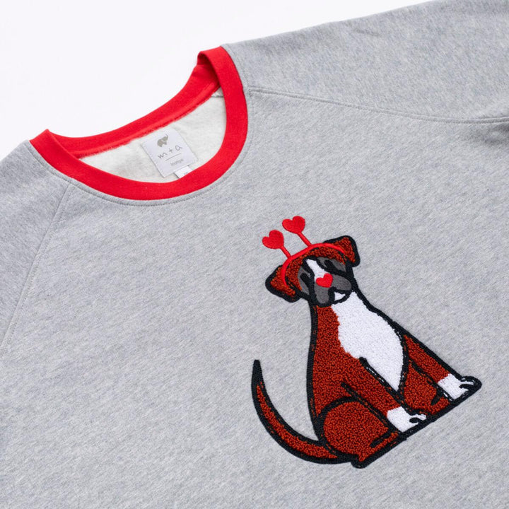 Adult Embroidered Crewneck Sweatshirt - Valentine’s Day Dogs - Crewneck Sweatshirt