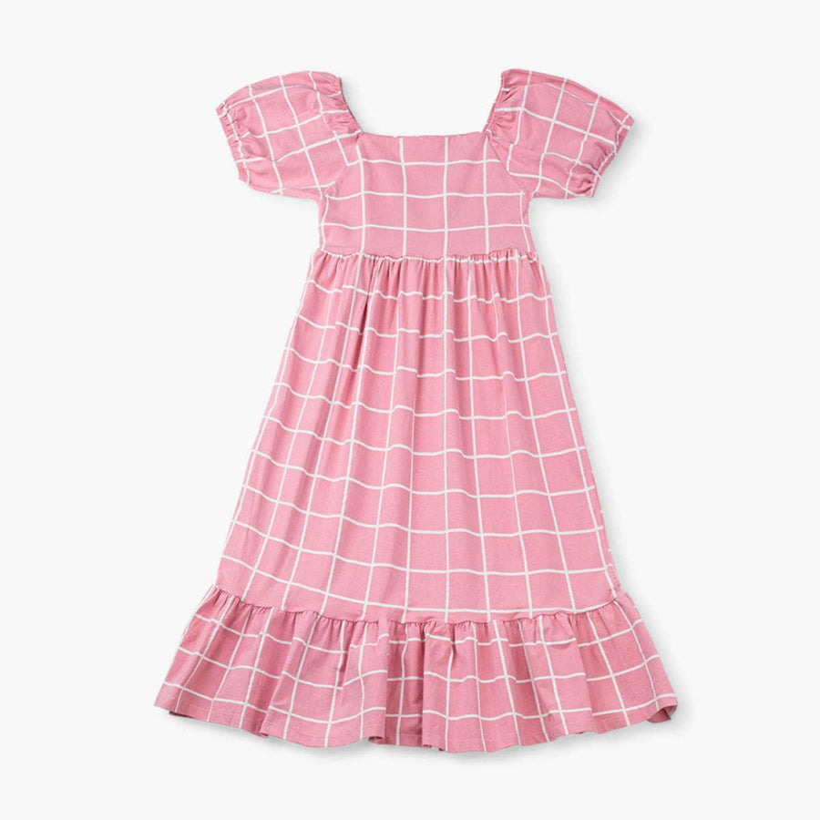 Adult Organic Life of the Party Dress - Pink Windowpane - Dresses