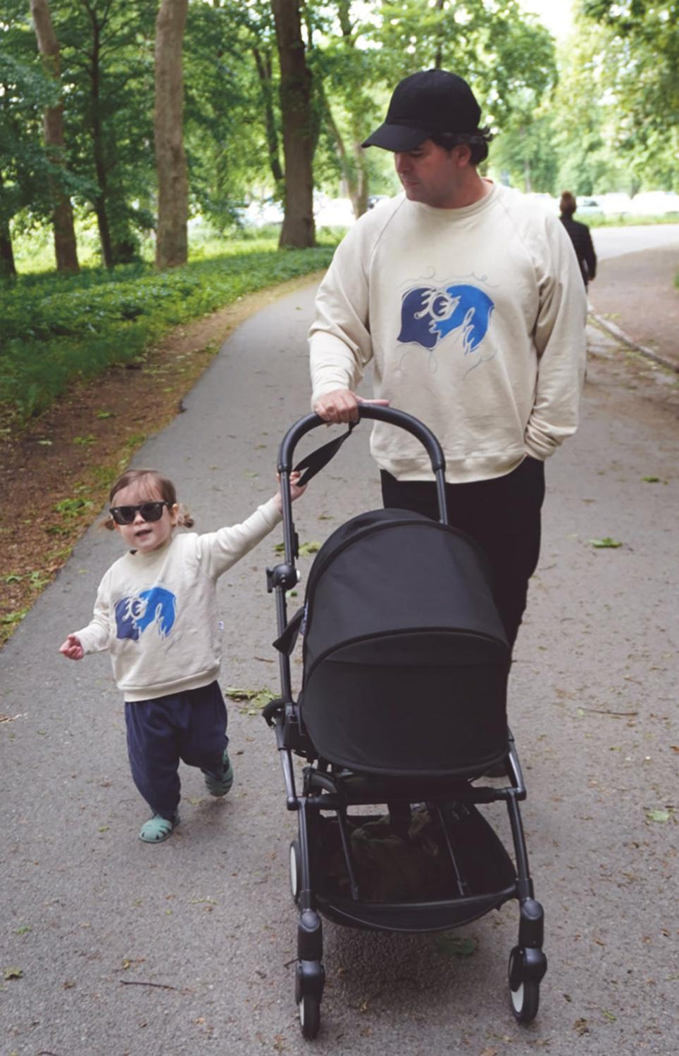 Adult Organic Pima Cotton Sweatshirt - Blue Doves - Crewneck Sweatshirt