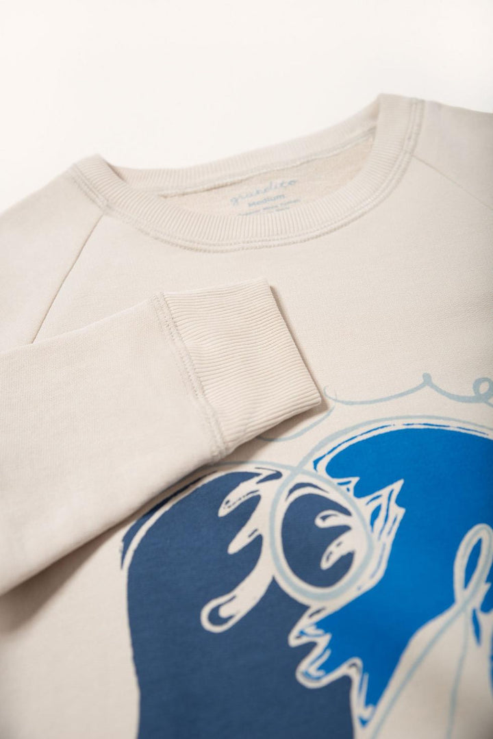 Adult Organic Pima Cotton Sweatshirt - Blue Doves - Crewneck Sweatshirt