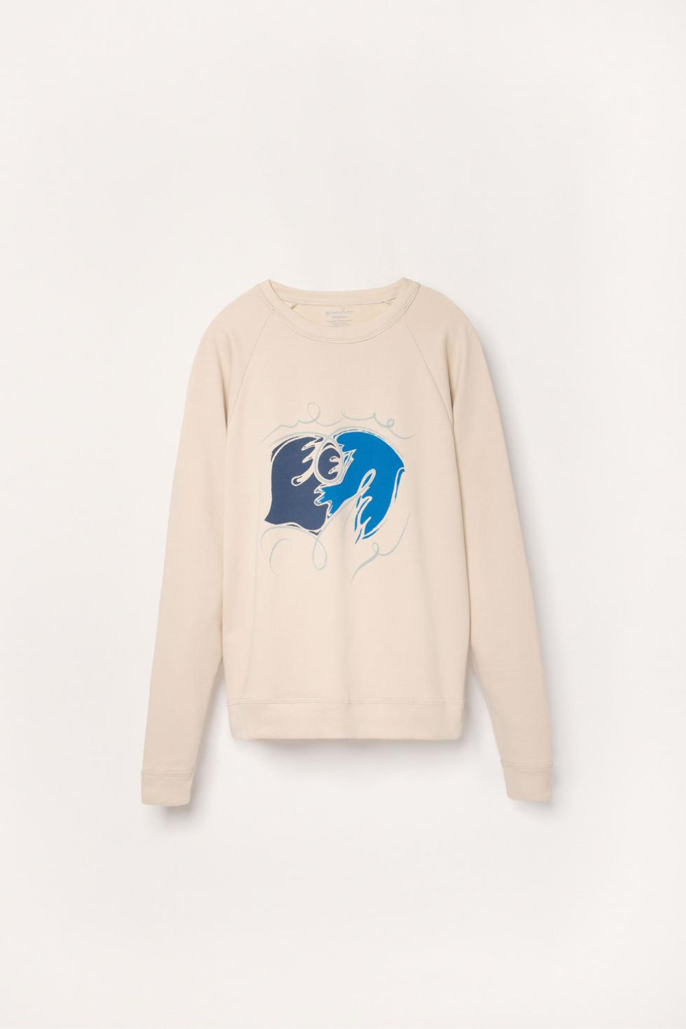 Adult Organic Pima Cotton Sweatshirt - Blue Doves - Crewneck Sweatshirt