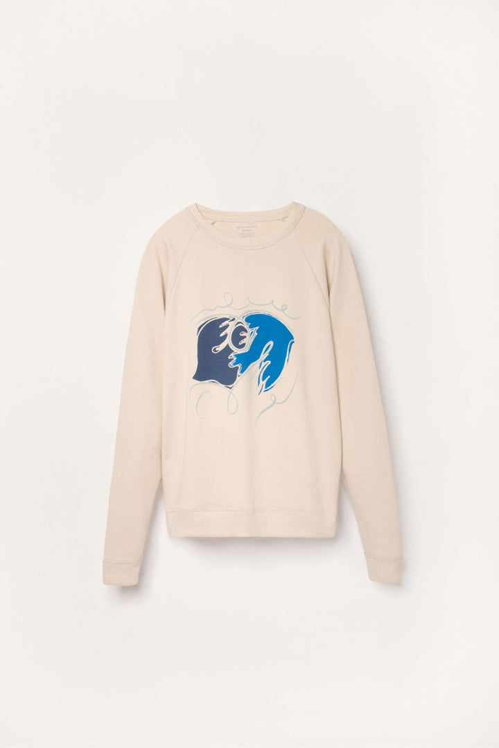 Adult Organic Pima Cotton Sweatshirt - Blue Doves - Crewneck Sweatshirt