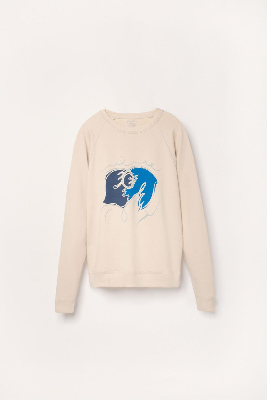Adult Organic Pima Cotton Sweatshirt - Blue Doves - Crewneck Sweatshirt