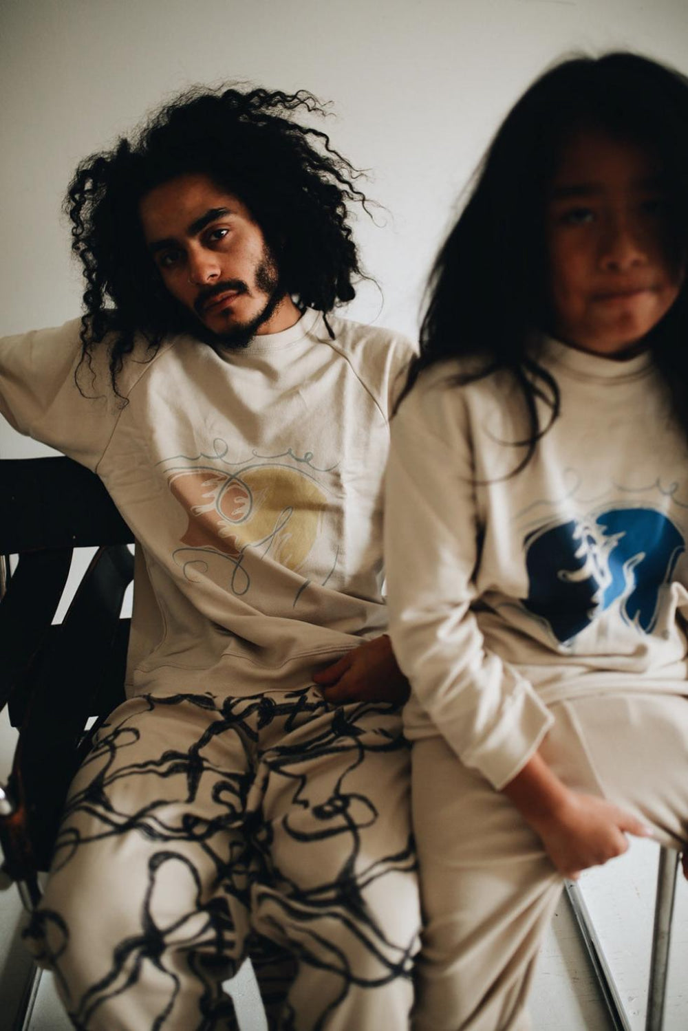 Adult Organic Pima Cotton Sweatshirt - Pastel Birds - Crewneck Sweatshirt