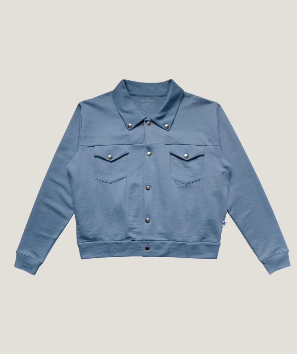 Adult Pima Unisex Jersey Jacket - Blue - Small - Jacket