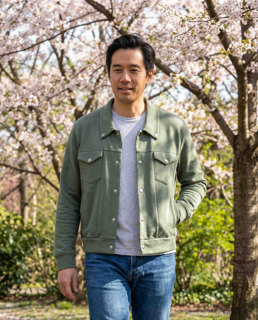 Adult Pima Unisex Jersey Jacket - Green - Jacket