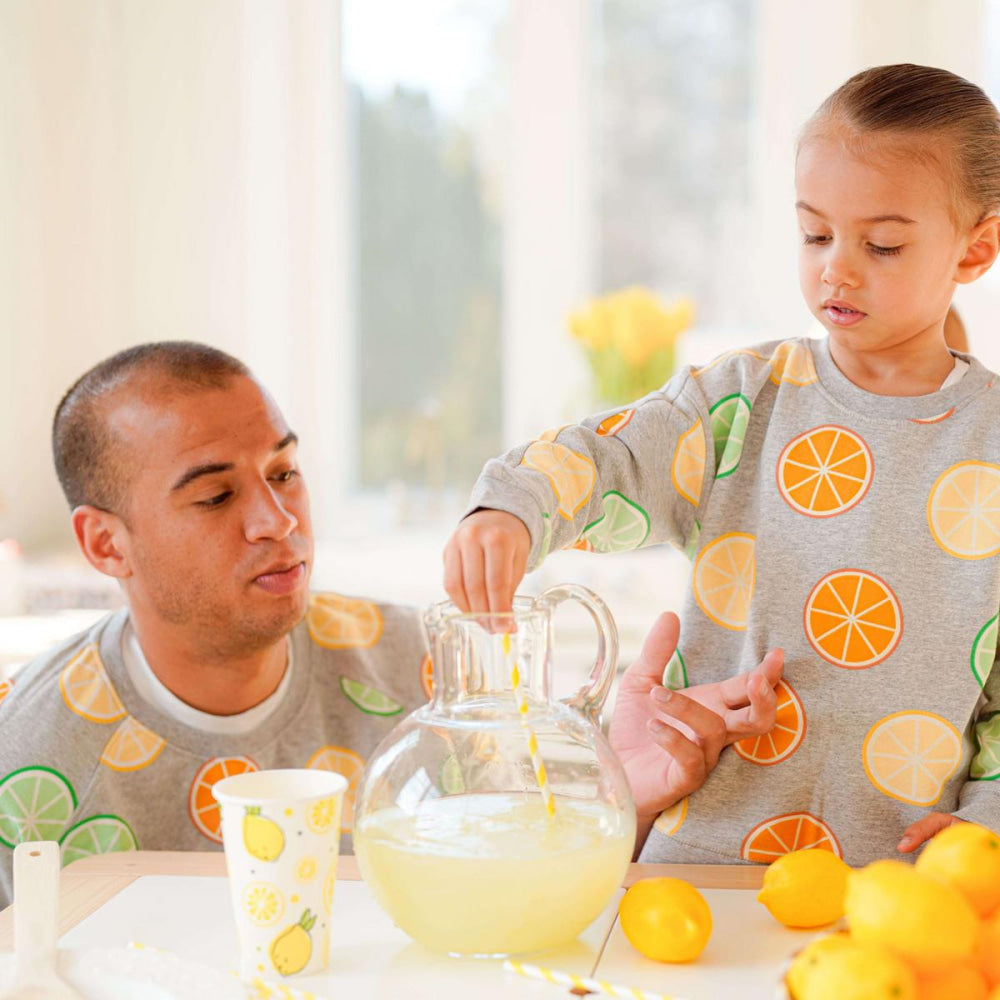 Adult Printed Crewneck Sweatshirt - Citrus Crush - Crewneck Sweatshirt