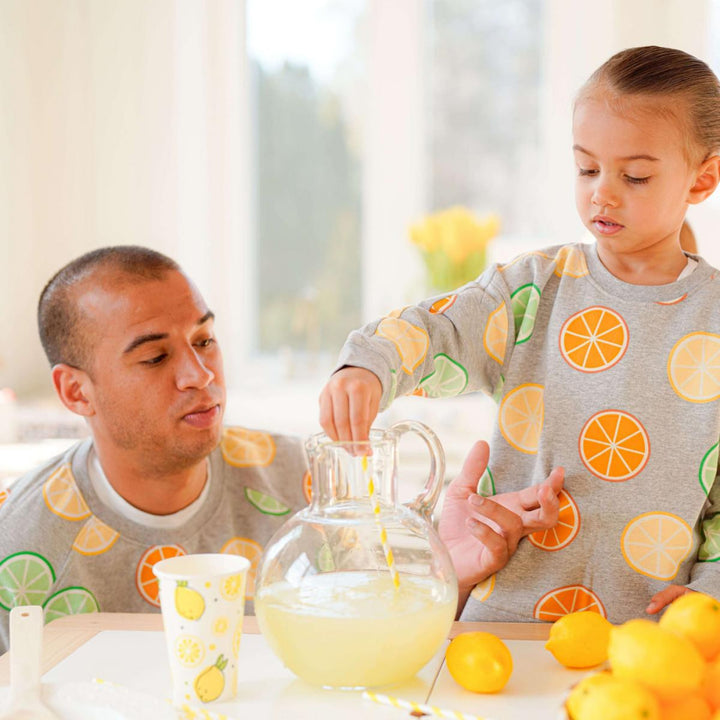 Adult Printed Crewneck Sweatshirt - Citrus Crush - Crewneck Sweatshirt