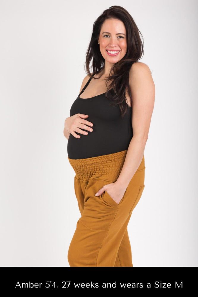 Adult Transitional Maternity Comfort Cotton Lounge Pants - Brown - Pants