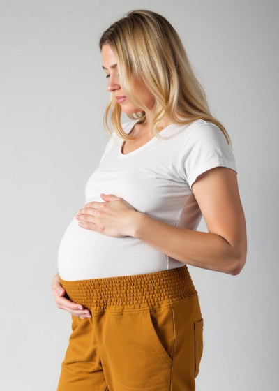 Adult Transitional Maternity Comfort Cotton Lounge Pants - Brown - Pants