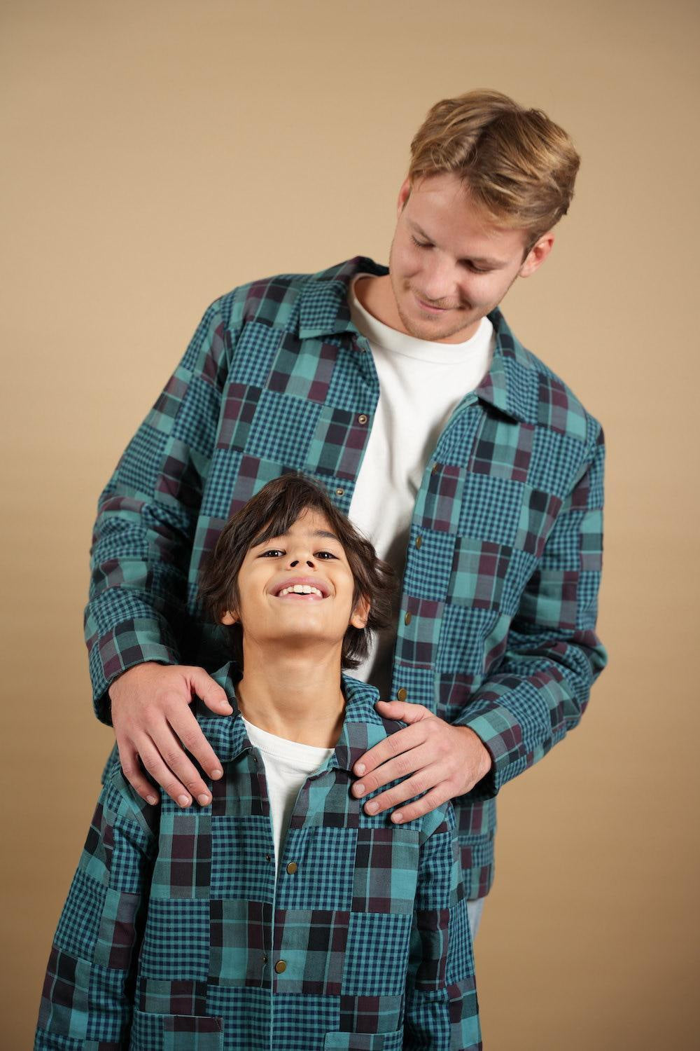Adult Worker Jacket - Emerald Patchwork - jacket - baby