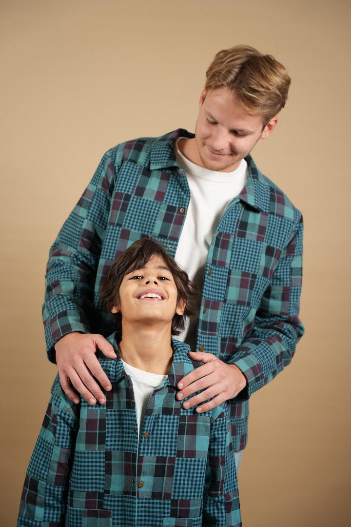 Adult Worker Jacket - Emerald Patchwork - jacket - baby