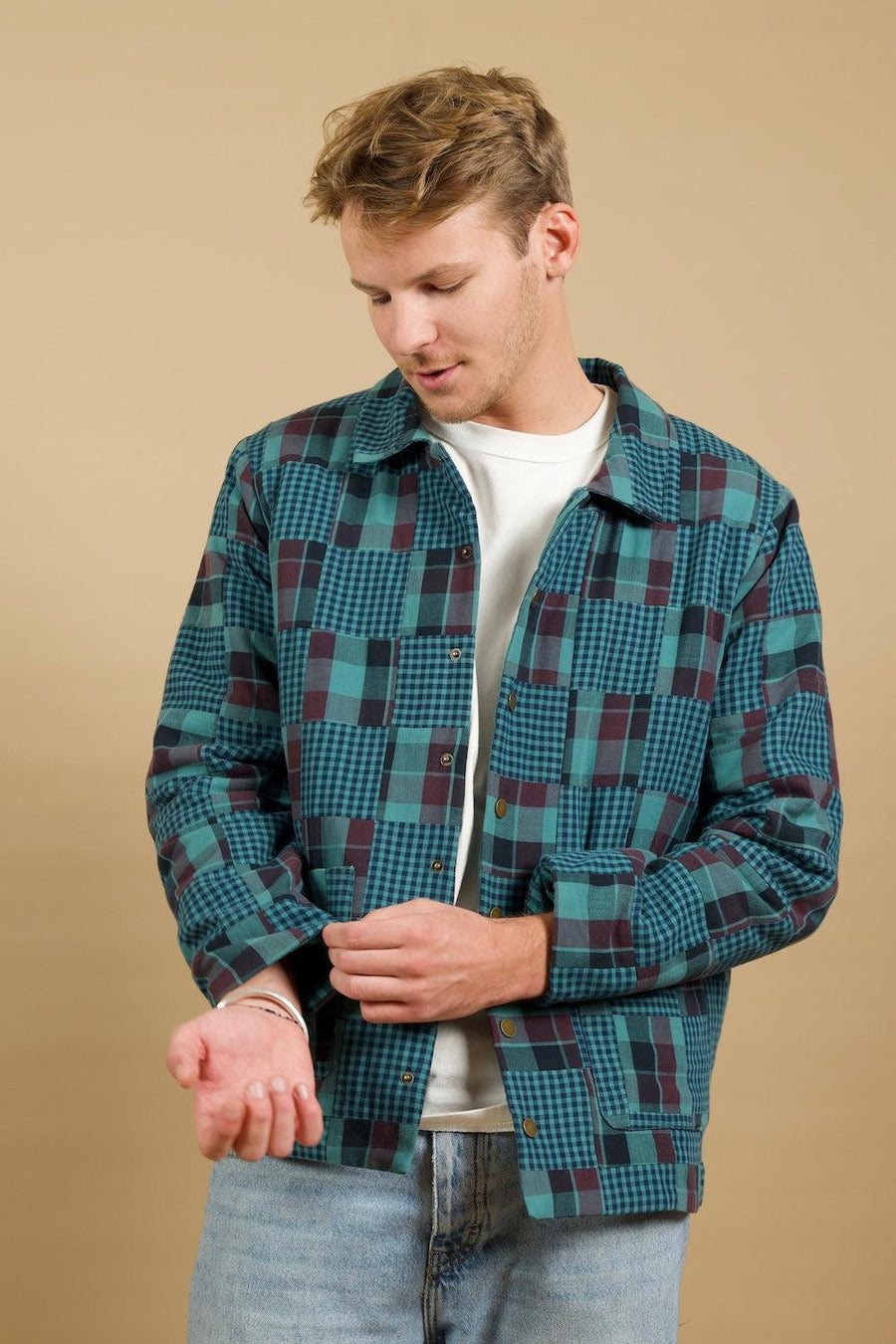 Adult Worker Jacket - Emerald Patchwork - jacket - baby