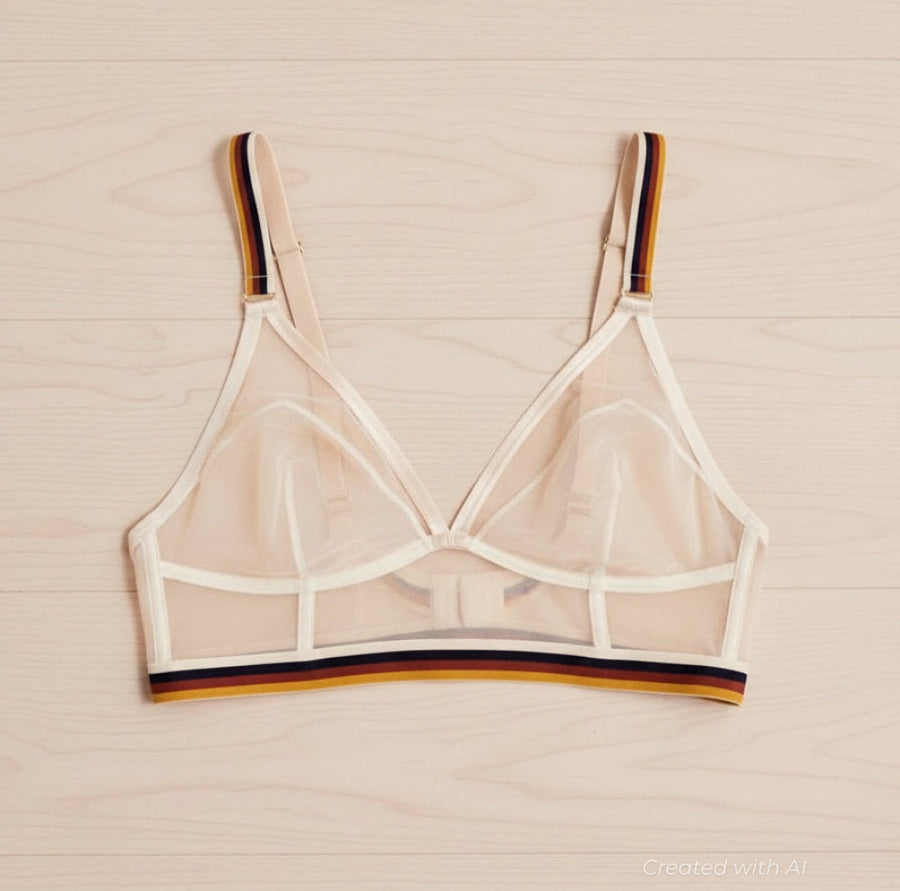Adulting Isn’t A Crime Longline Triangle Bra - Ivory - Bra