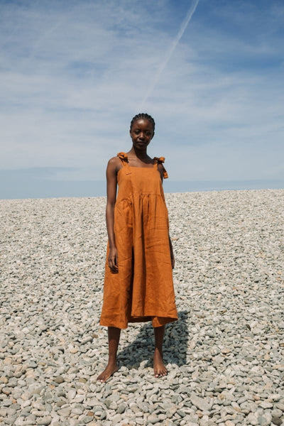 Aerwyna-May Linen Dress - Pecan - Dresses