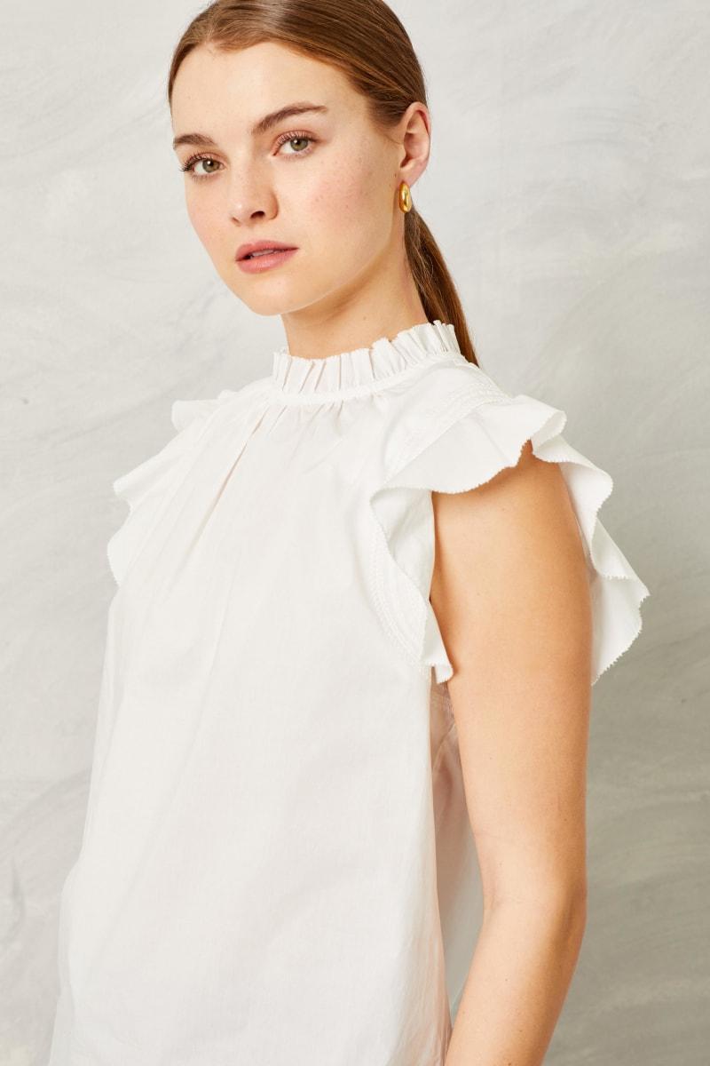 Mae Top - Cotton Poplin-Blanc de Blanc