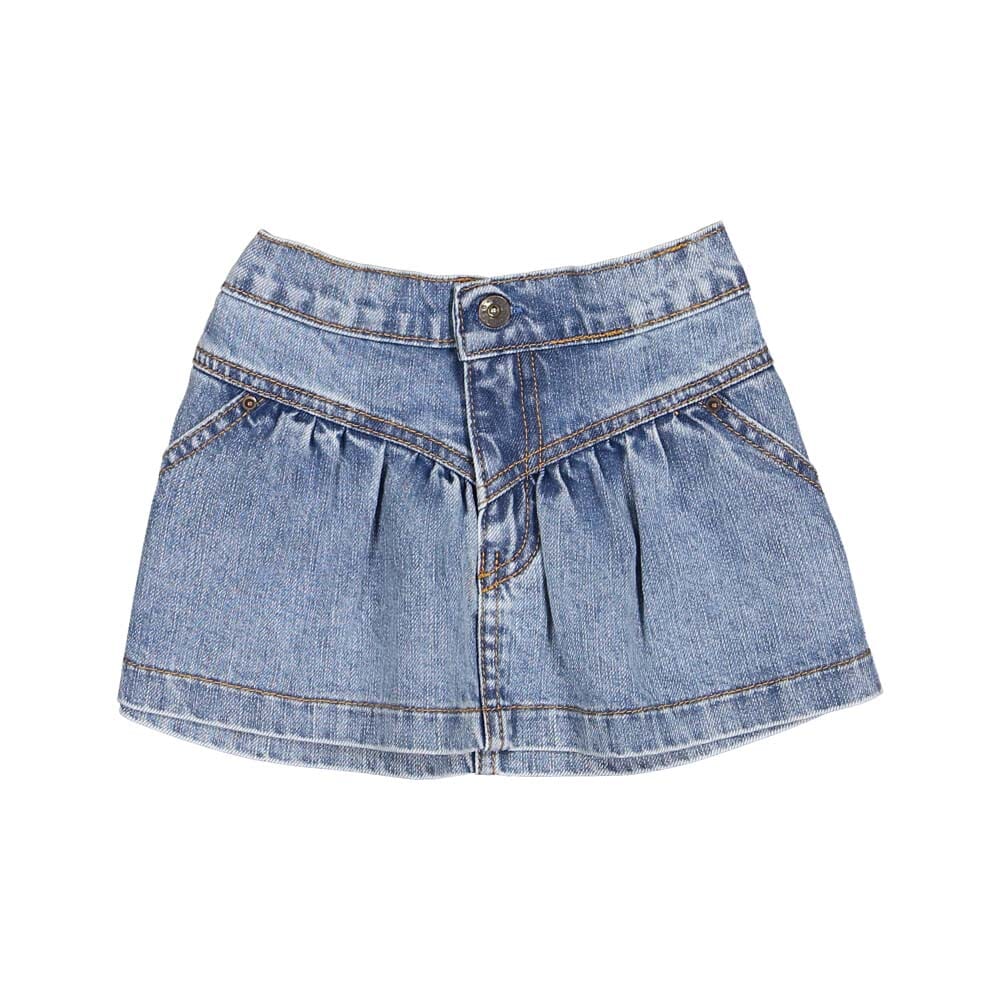 Mini Skirt - Washed Light Blue Denim