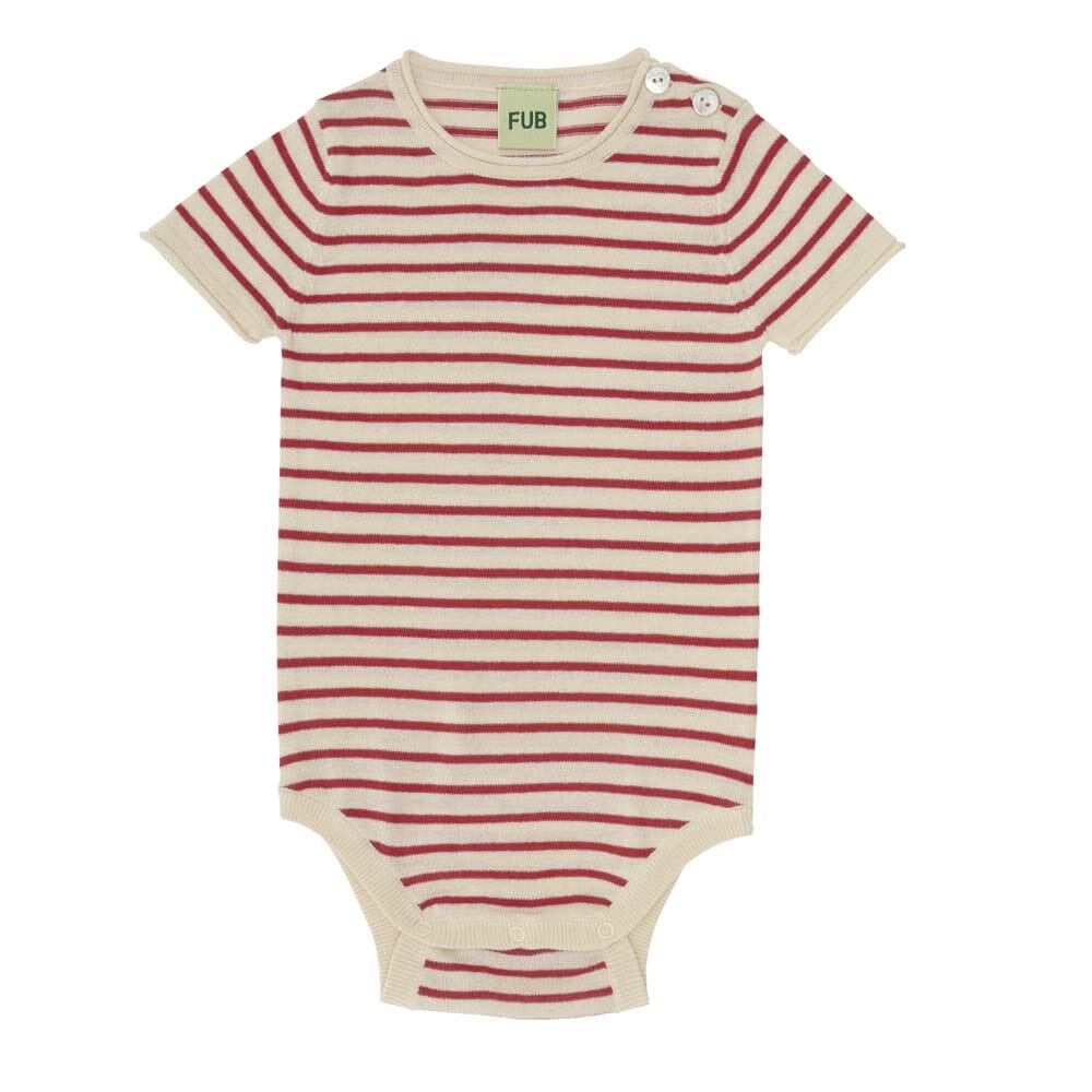 Baby Body - Ecru/Bright Red Bodysuits + Onesies FUB 