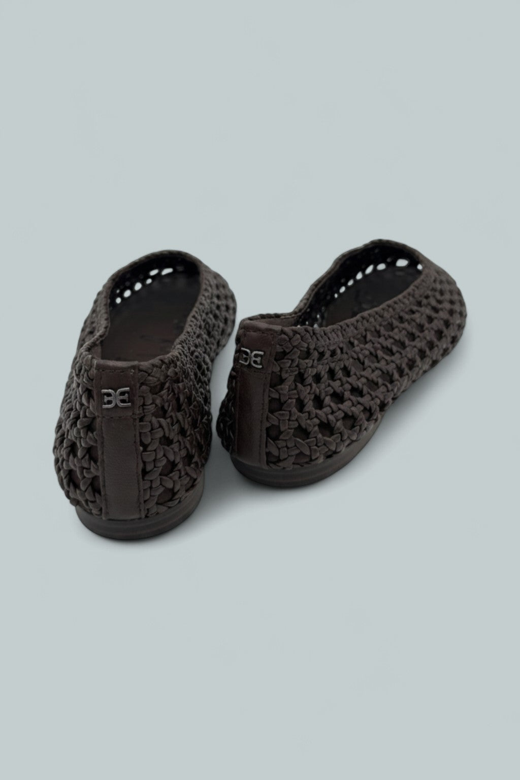 Women's Shira Woven Leather Ballet Flats - Dark Brown