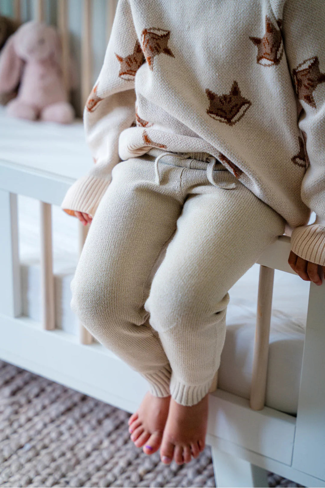 Baby Pima Cotton Knit Jogger - Oatmeal