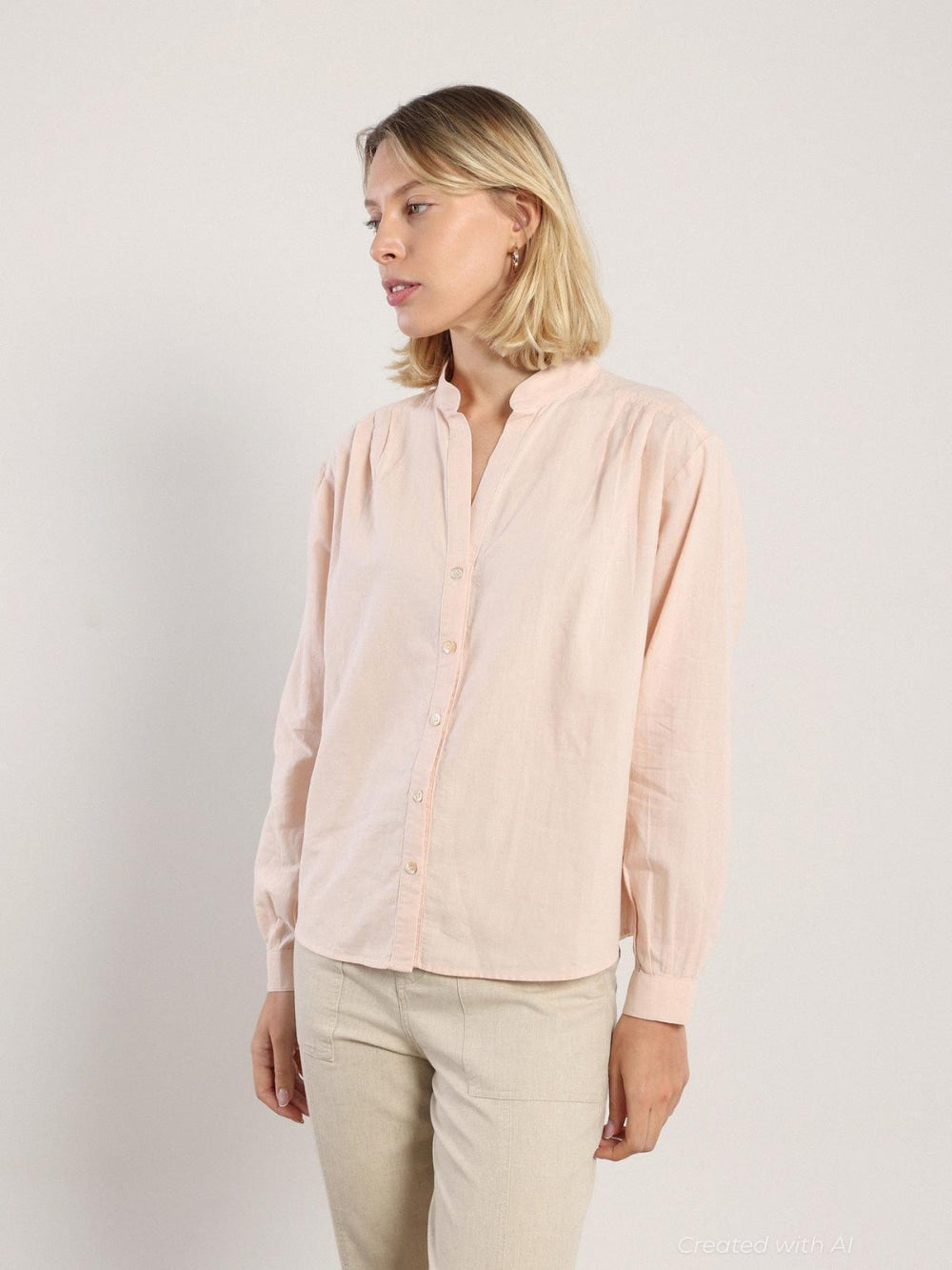 Akhen Button Up - Pale Rose - Button Down Shirt