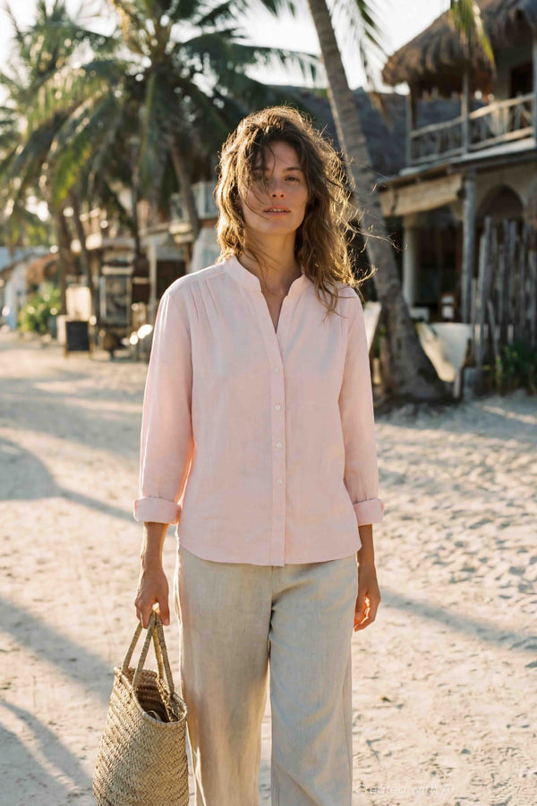 Akhen Button Up - Pale Rose - Button Down Shirt