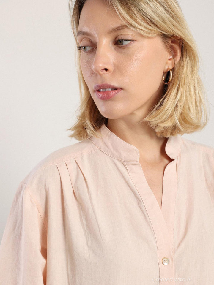Akhen Button Up - Pale Rose - Button Down Shirt