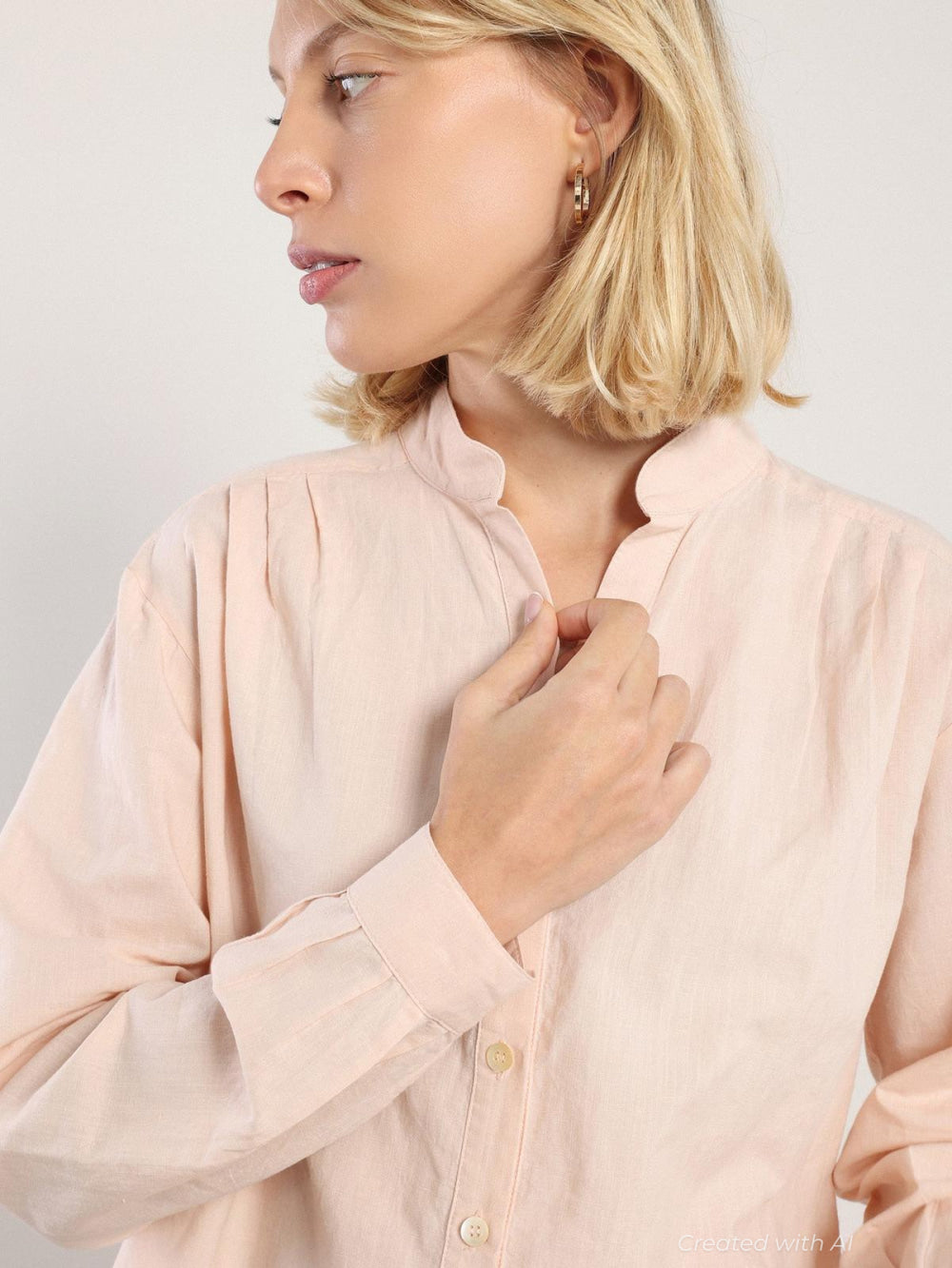 Akhen Button Up - Pale Rose - Button Down Shirt