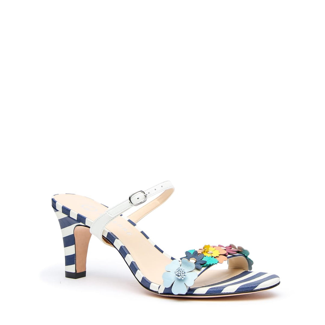 Striped Floral Open Toe + White Twiggy - Multi Color