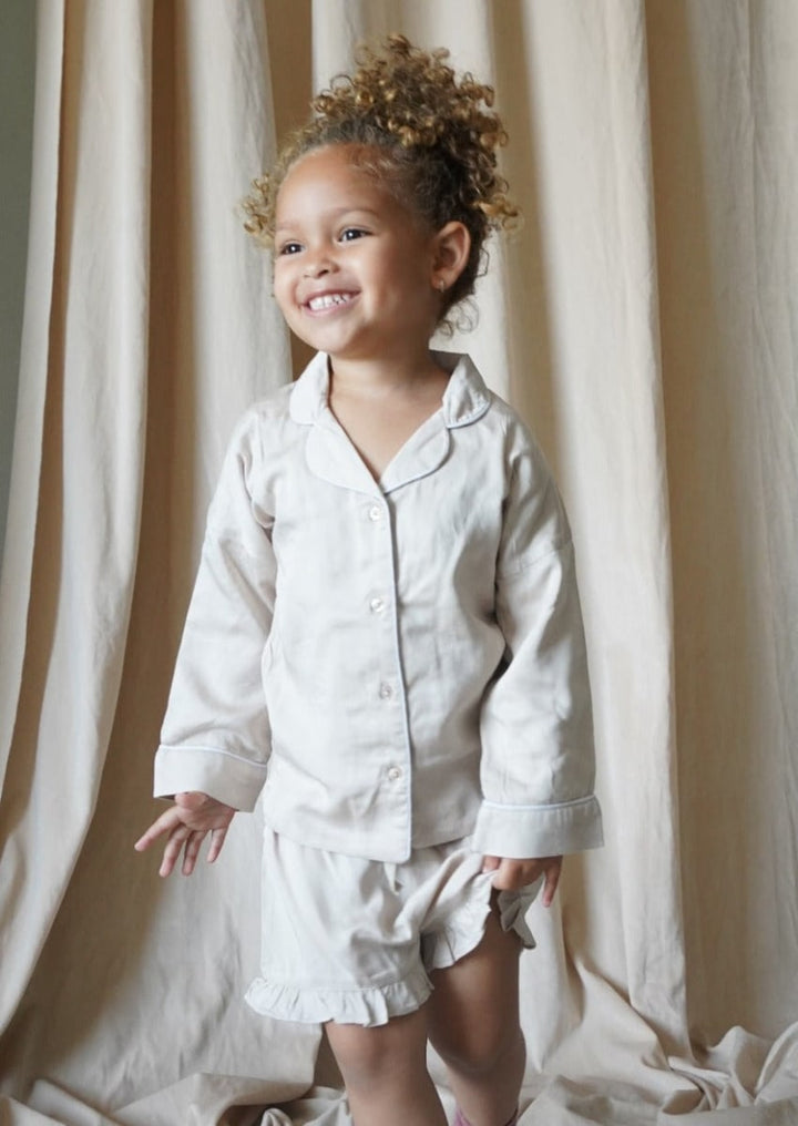 Pajamas Sateen Ruffle Shorts - Fawn