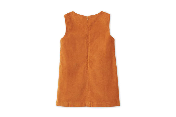 Baby Organic Cotton Velvet Dress - Raw Sienna
